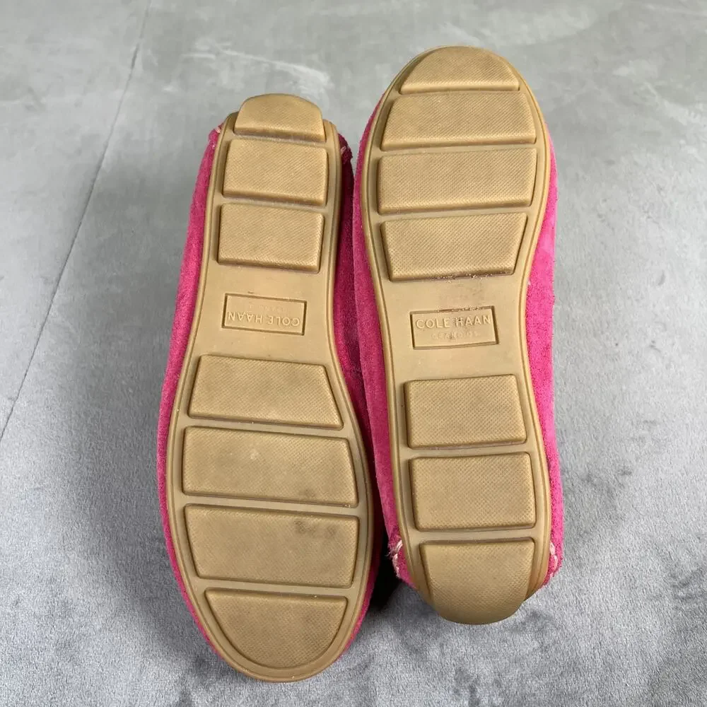 Cole Haan Girls Driving Shoes Pink Suede Slip On Moccasins Loafers Sz 2 Grand.OS